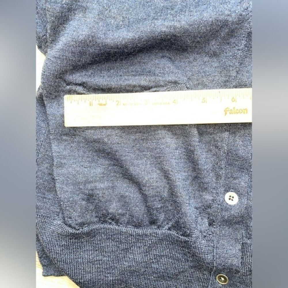Merino Wool Gap Cardigan Sweater w/ L Blue V-Neck Button Front Pocket LN/NWOT - Picture 14 of 15